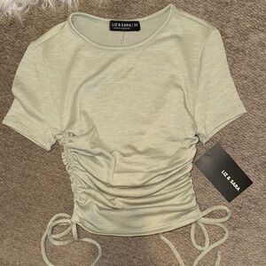 Women's Green Ruched Top